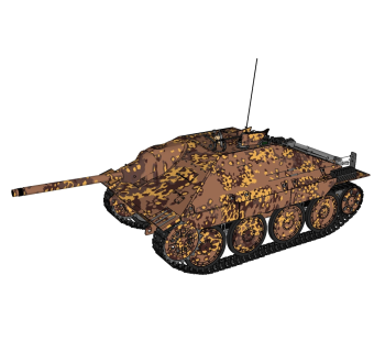 德国hetzer追猎者坦克歼击车草图大师模型，坦克SU模型下载