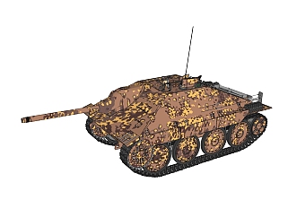 德国hetzer追猎者坦克歼击车草图大师模型，坦克SU模型下载