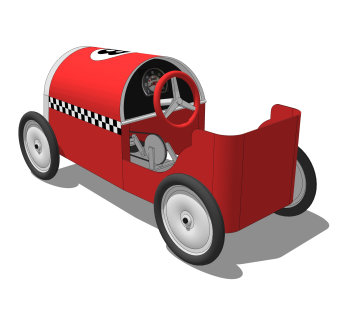 现代儿童小汽车草图大师模型，玩具su模型下载