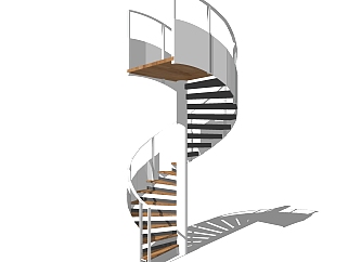 现代旋转楼梯免费su模型，楼梯文件下载