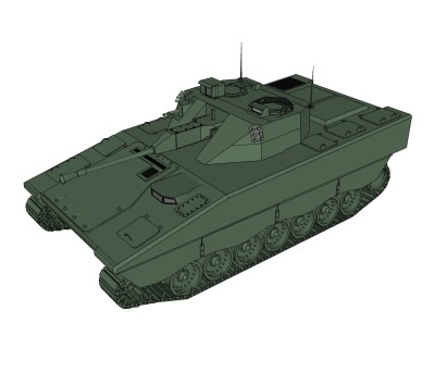 瑞典CV-90轻型坦克草图大师模型，坦克SU模型下载