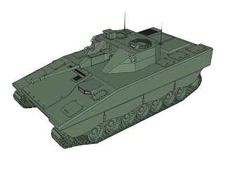 瑞典CV-90轻型坦克草图大师模型，坦克SU模型下载