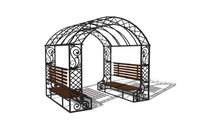 欧式铁艺廊架草图大师模型，铁艺廊架sketchup模型下载