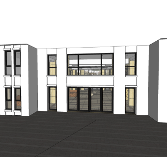 中式简约风格别墅外观草图大师模型