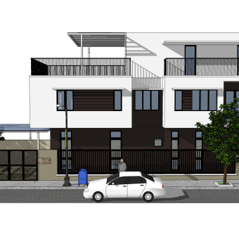 现代别墅草图大师模型下载，别墅SKP模型下载