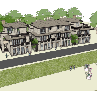 欧式别墅su模型，别墅skb文件下载