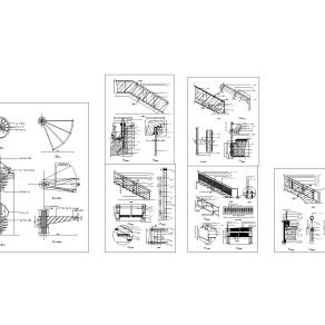 CAD室内设计施工图常用图块之楼梯工程图纸下载
