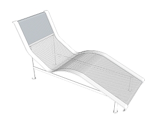 现代<em>简约</em>白色<em>躺椅su模型</em>，椅子草图大师模型下载