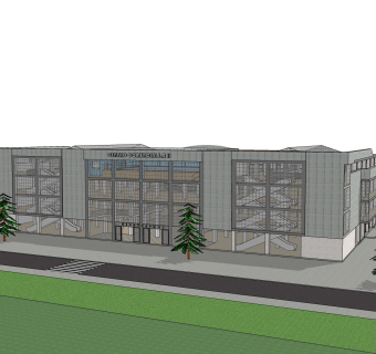 现代商业综合体草图大师模型，商业街sketchup模型免费下载