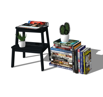 现代书籍草图大师模型，书籍su模型下载