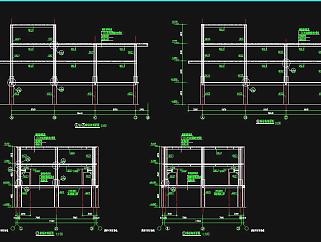 某多层钢框架办公楼完整结构CAD施工图，办公楼钢架建筑设计图纸下载