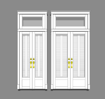 创意欧式门草图大师模型，欧式门SU模型下载