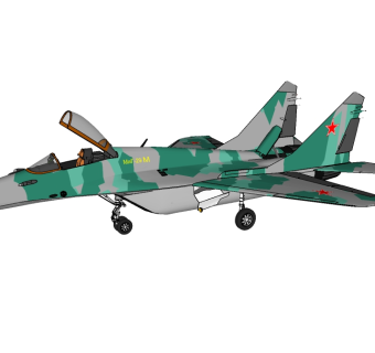 苏俄Mig-29米格-29战斗机 草图大师模型，苏俄Mig-29米格-29战斗机 su模型下载