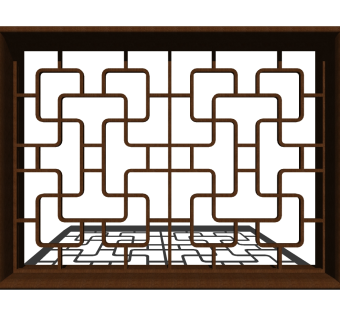 新中式屏风 SU模型，屏风草图大师模型下载