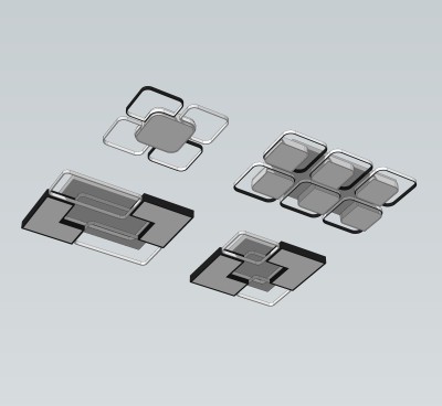 现代方形吸顶灯草图大师模型，吸顶灯sketchup模型下载