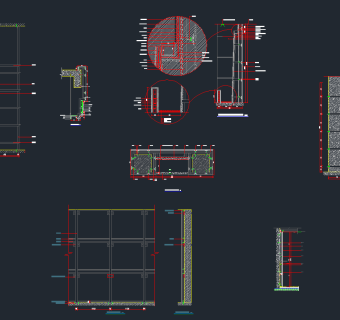 常见CAD石材干挂节点大样施工图，cad建筑工程图纸下载