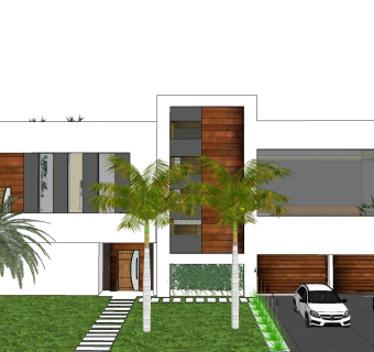 现在简约风别墅设计草图大师模型，别墅su模型下载