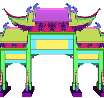 牌坊草图大师模型下载、牌坊su模型下载
