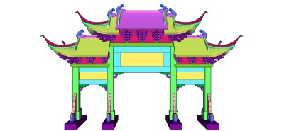 牌坊草图大师模型下载、牌坊su模型下载