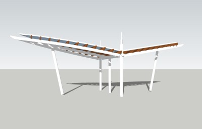 现代廊架草图大师模型，廊架sketchup模型下载