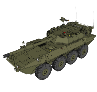 意大利B1逊陶罗8×8坦克草图大师模型，坦克SU模型下载