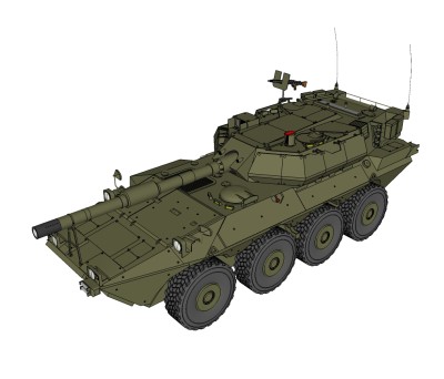 意大利B1逊陶罗8×8坦克草图大师模型，坦克SU模型下载