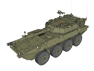 <em>意大利</em>B1逊陶罗8×8坦克草图大师模型，坦克SU模型下载