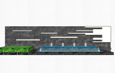 现代造型景墙草图大师模型，景墙sketchup模型免费下载