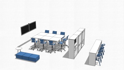 会议台草图大师模型，会议台sketchup模型，会议台su素材下载