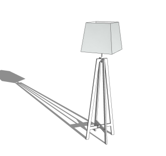   现代落地灯SU模型， 落地灯sketchup模型下载