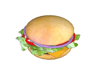 现代<em>汉堡</em>草图大师模型，食品sketchup模型下载