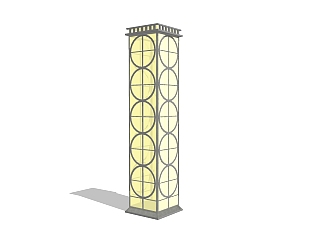 现代造型灯柱草图大师模型，造型灯柱sketchup模型下载