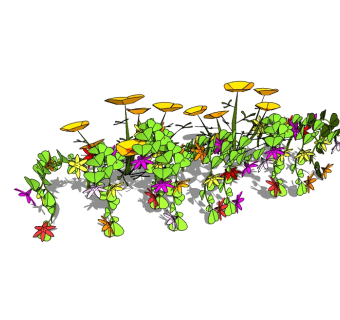 现代花丛su模型下载，花丛草图大师模型下载