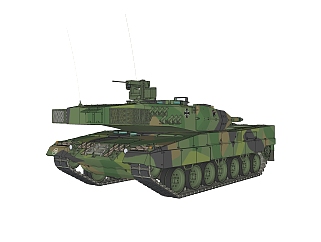 德国Leopard豹2A5主站坦克su模型，坦克草图大师模型下载