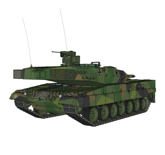 德国Leopard豹2A5主站坦克su模型，坦克草图大师模型下载