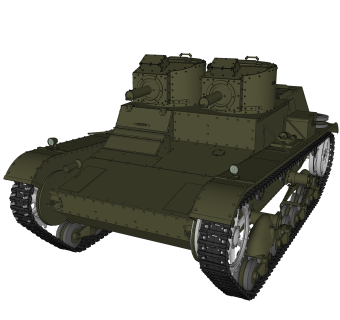 现代波兰坦克草图大师模型，坦克sketchup模型下载