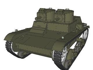 现代波兰坦克草图大师模型，坦克sketchup模型下载