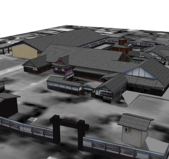 日式古建筑草图大师模型下载、日式古建筑su模型下载