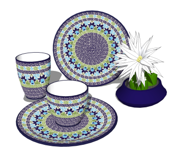 咖啡杯草图大师模型，咖啡杯SU模型下载