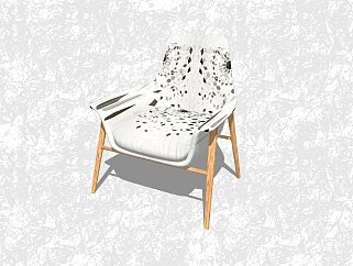 现代创意小座椅su模型，<em>背</em>靠椅草图大师模型下载