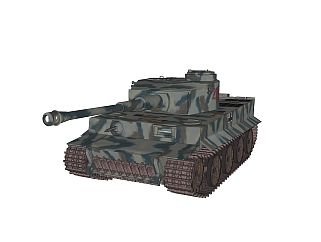 德国六号Tiger虎式重型坦克su模型，坦克草图大师模型...