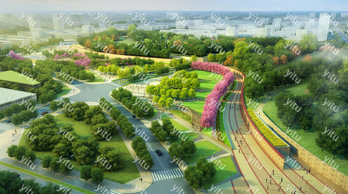 人文气息流线型森林公园景观设计案例 - 易图网