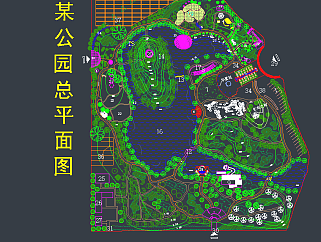 原创休闲公园平面规划图纸，公园景观CAD施工图纸下载