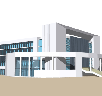 现代办公楼草图大师模型，办公楼sketchup模型免费下载