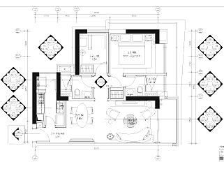 现代-室两厅90㎡华涌样板间施工图CAD图纸分享