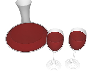 现代红酒杯草图大师模型，红酒杯SU模型下载