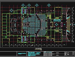 音乐舞台工程施工图，音乐舞台CAD效果图