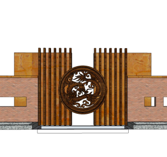 现代围墙sketchup模型下载，围墙skb模型分享