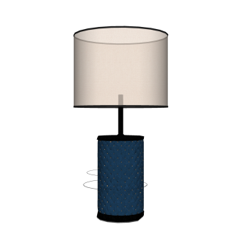 美式丝绒台灯草图大师模型，轻奢台灯效果图su模型下载