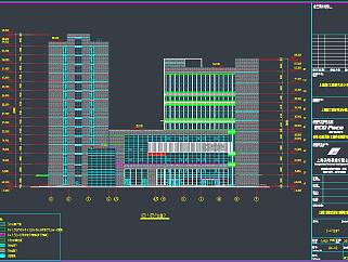 高层现代风格办公楼建筑幕墙工程施工图,图库CAD建筑图纸下载